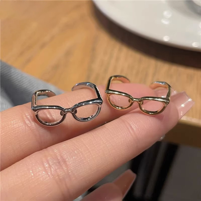 Modern Style Streetwear Glasses Copper Plating Open Rings display picture 5