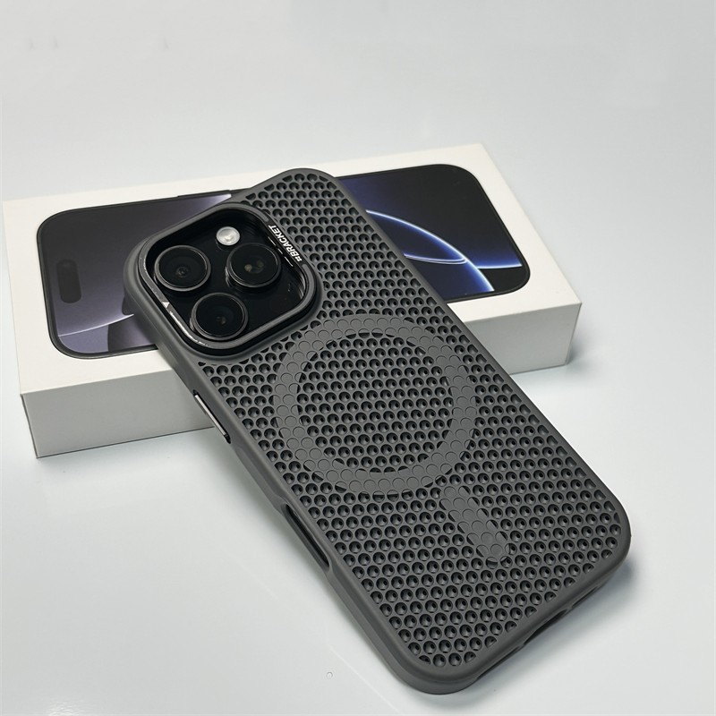 放熱磁気レンズホルダー携帯電話ケース Apple 16promax 携帯電話ケースハニカム iPhone 保護カバーに適しています|undefined