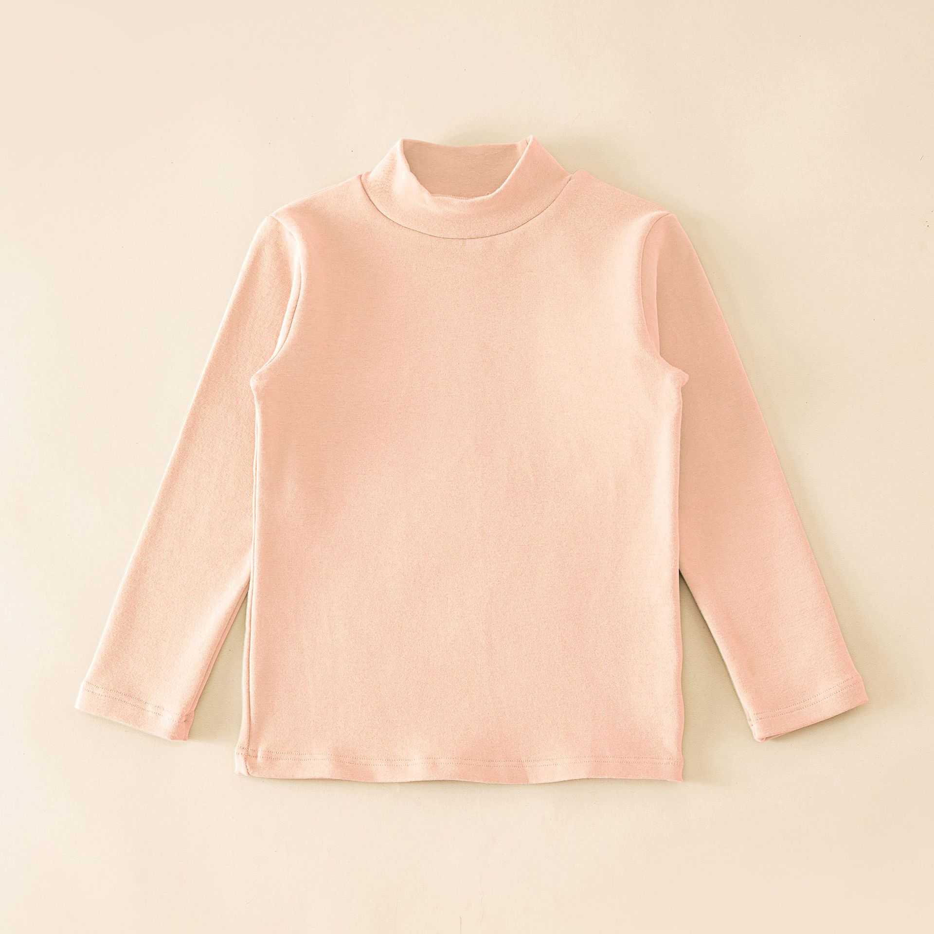 Camiseta térmica de otoño e invierno para niños, ropa infantil clase A, camisa de otoño para niños, camiseta interior de cuello medio alto de color liso para niñas.