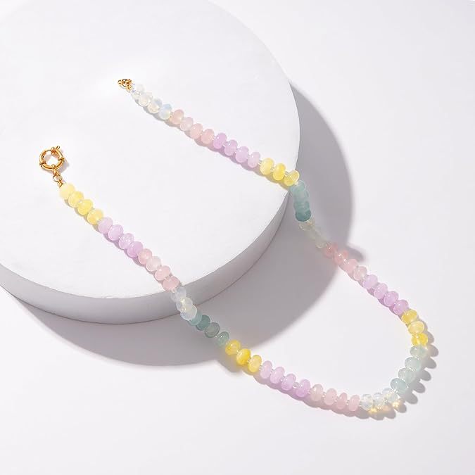 15g Weight Lobster Trigger Clasp Closure Clasp Closure Type Necklace Classification Beaded Chain Chain Type 1 Piece Quantity Daily, Street Occasion natural stone Material Geometric Pattern Women's Gender Simple Style Style Simple Style Geometric Natural Stone Beaded Chain Necklace 29