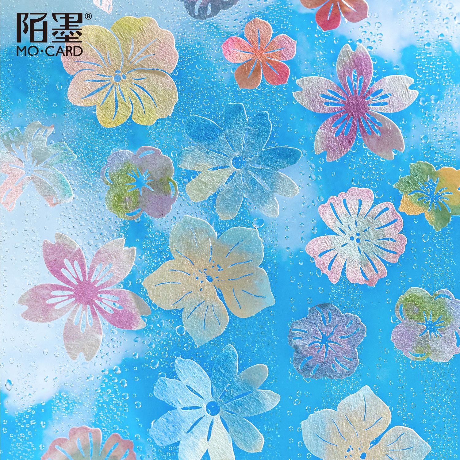 Bolso de material Mo Mo, temporada de flores, papel de tierra, planta de acuarela retro hueca, tienda de estudiante, decoración de bricolaje