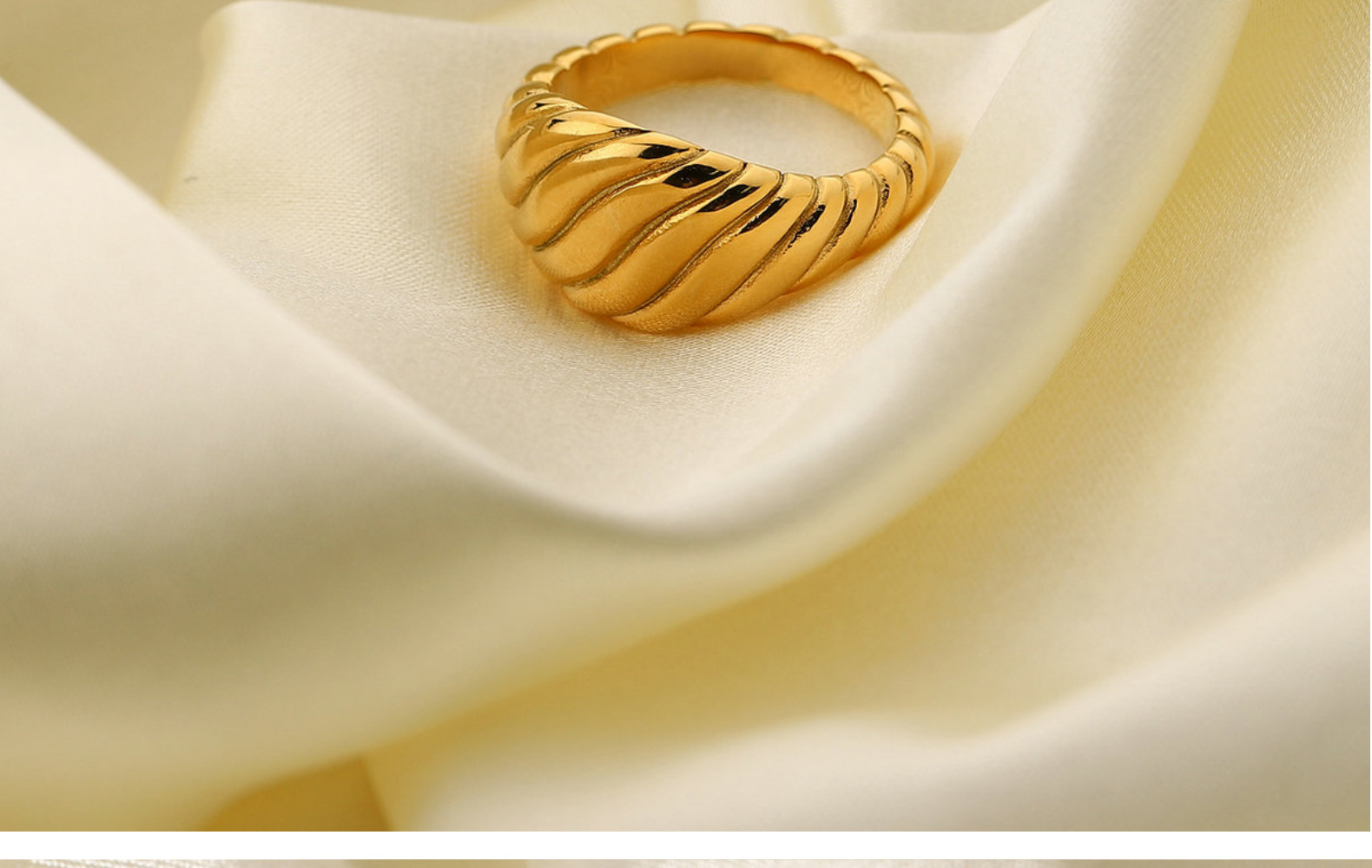 retro croissant stainless steel ringpicture7