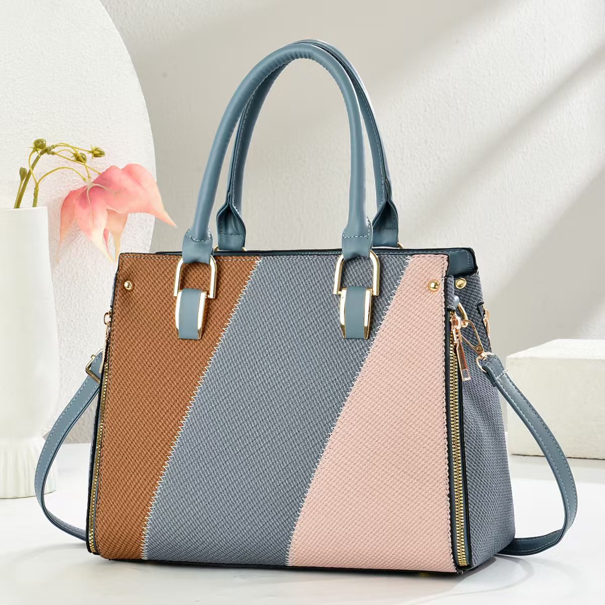 Nuevo bolso de color en contraste 2025 bolso de mujer de moda de gran capacidad bolso de mensajero casual bandolera bags transfronterizos