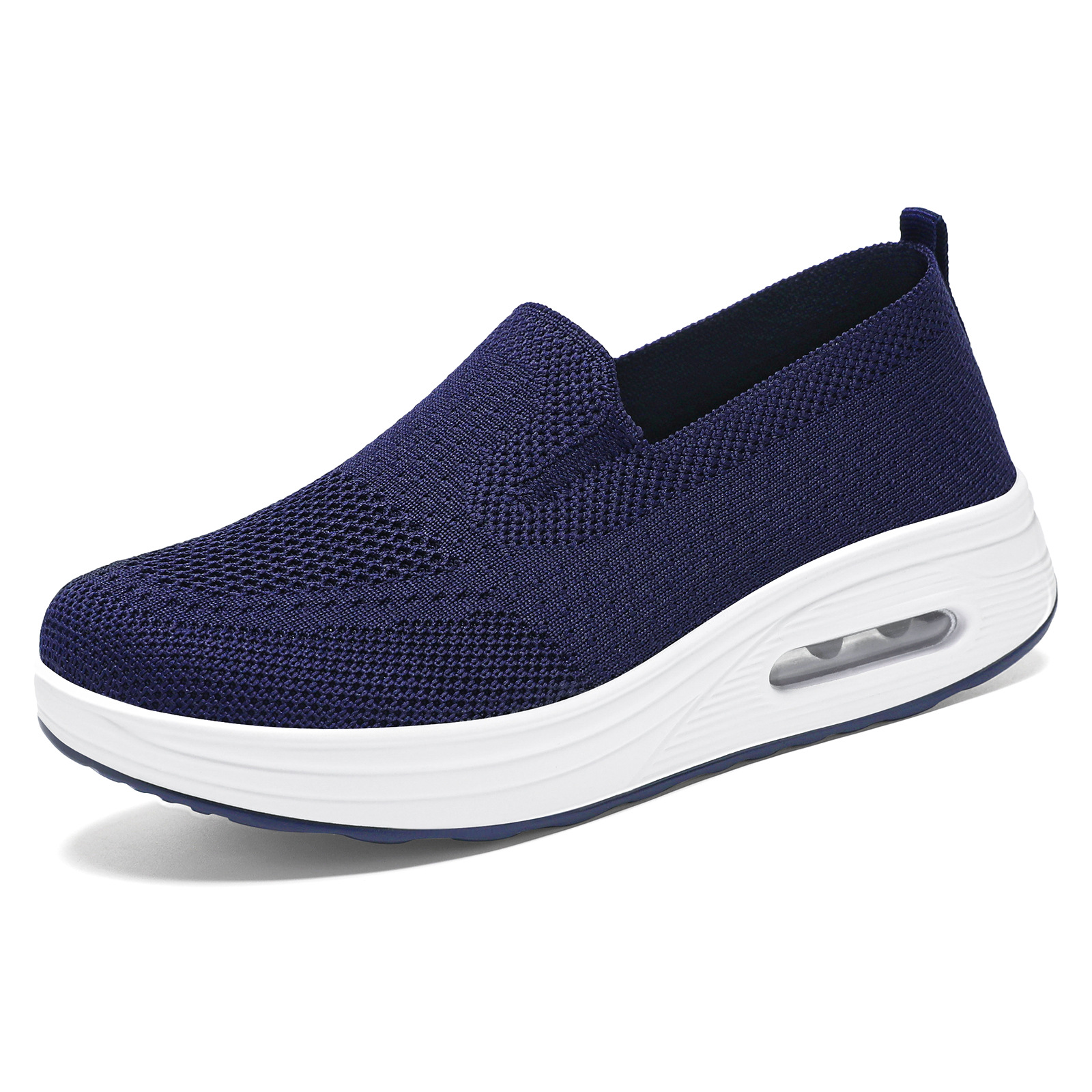 Zapatos de primavera para mujeres zapatos casuales con suela gruesa, respirables, zapatos de aire con suela suave, zapatos de amortiguación de boca superficial