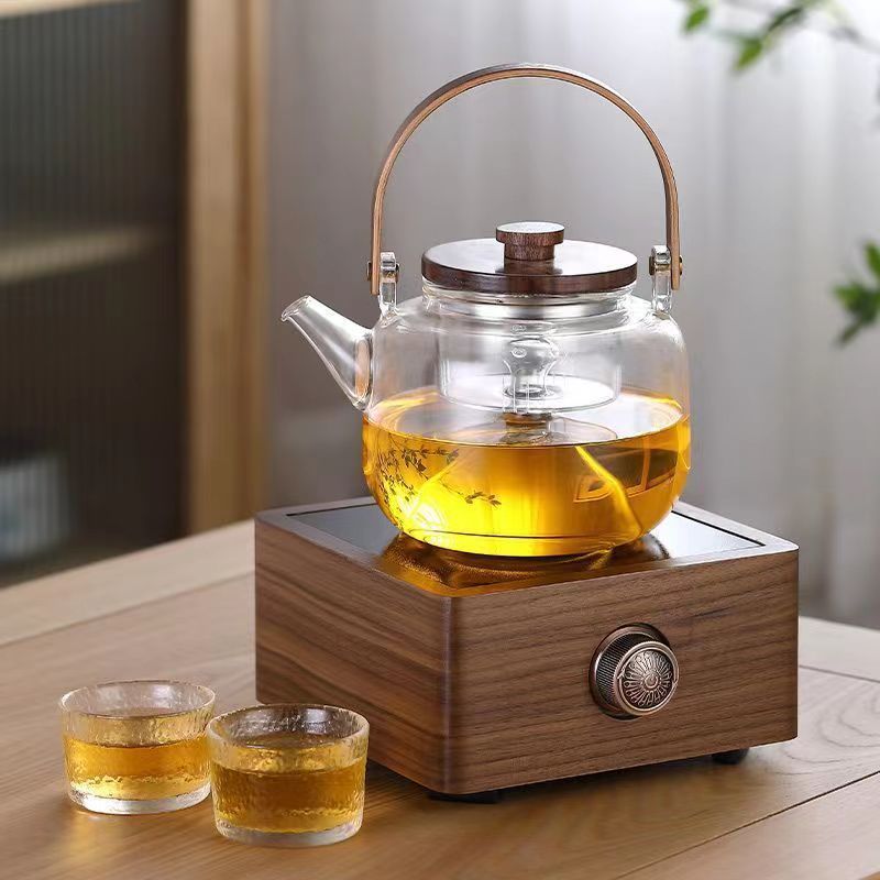 厂家直供煮茶电陶炉茶炉 商用迷你  胡桃木实木电陶炉多功能家用
