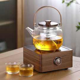 厂家直供煮茶电陶炉茶炉 商用迷你  胡桃木实木电陶炉多功能家用