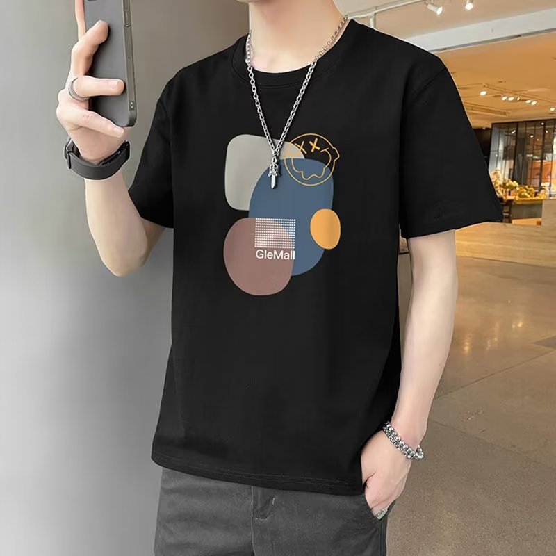 Camiseta de manga corta de moda para hombre 2023 nuevo verano estilo coreano suelta marca de moda para estudiantes cuello redondo casual Boys ins top