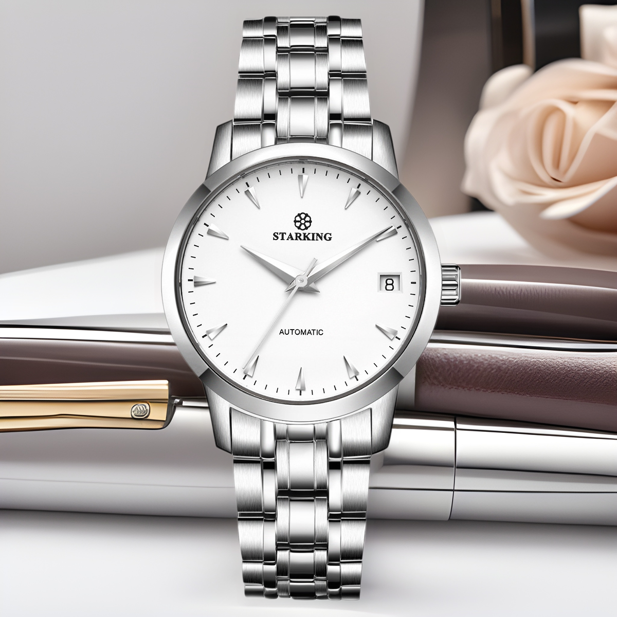 Star Emperor STARKING Women's Watch Domestic Automatic Mechanical Watch Men's and Women's Couple's silver Waterproof Women's Watch