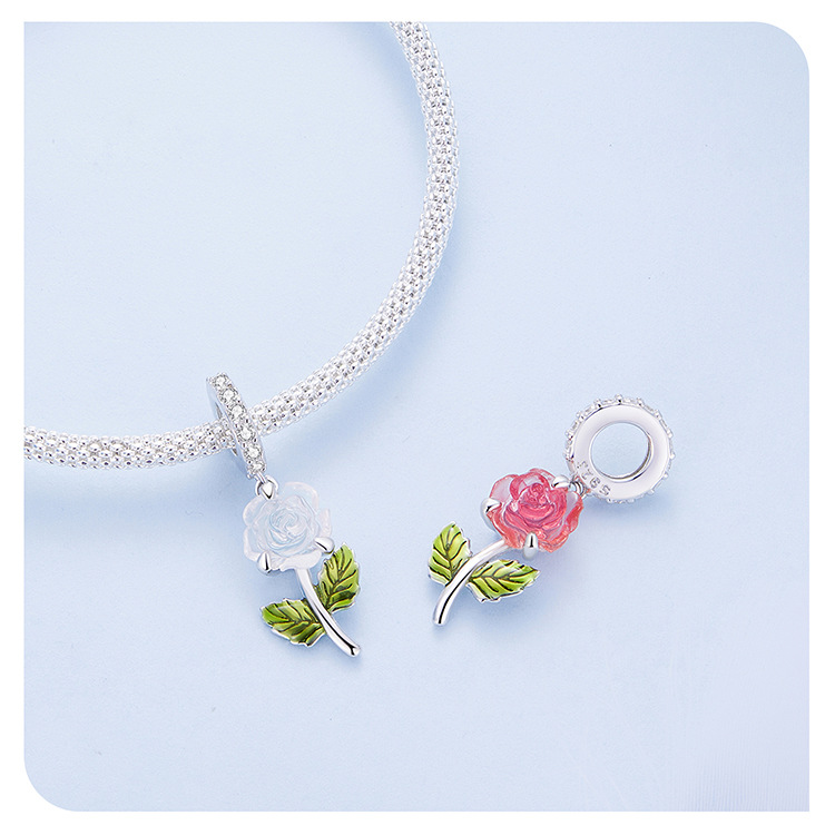 Sweet Flower Sterling Silver Plating Pendants display picture 1