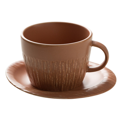 Creative stone pattern mug ceramic coffee cup and saucer gift box set cross-border household afternoon tea cup retro couple cup