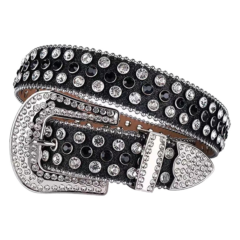 Cinturón de las mujeres remache aleación rhinestone diamante pin hebilla conjunto de tres piezas punk estilo europeo y americano hip hop moda caliente al por mayor