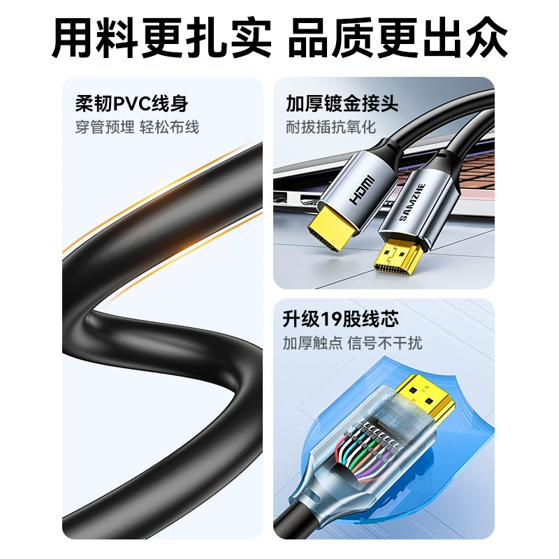 HDMI cable HD K TV set-top box wired data connection cable K video plus extension./.