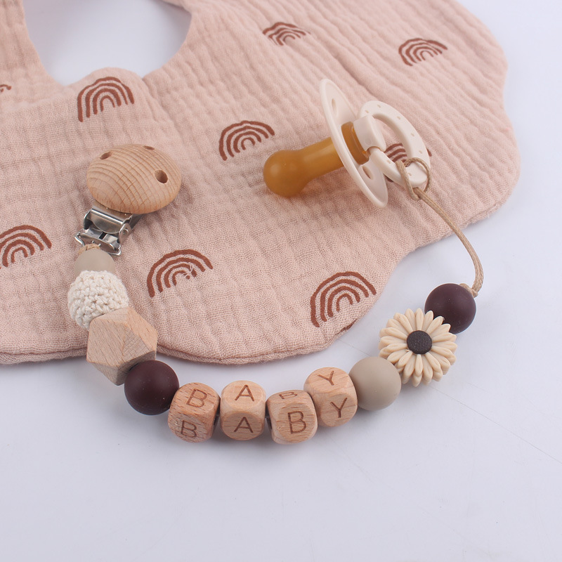 Nuevo bebé suministros de dibujos animados Margarita silicona mordedor chupete cadena calmante bebé chupete de silicona conjunto de dos piezas