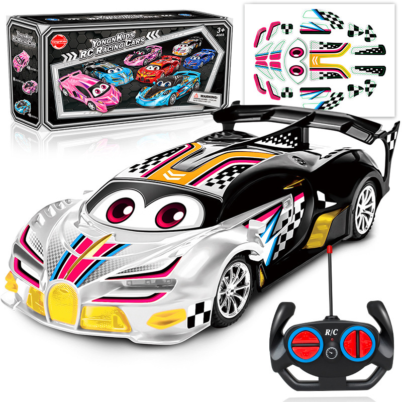 1:18 ワイヤレスリモコンレーシングカー、DIY ステッカー、スピードドリフト、電動ライトカー、男の子向け|undefined