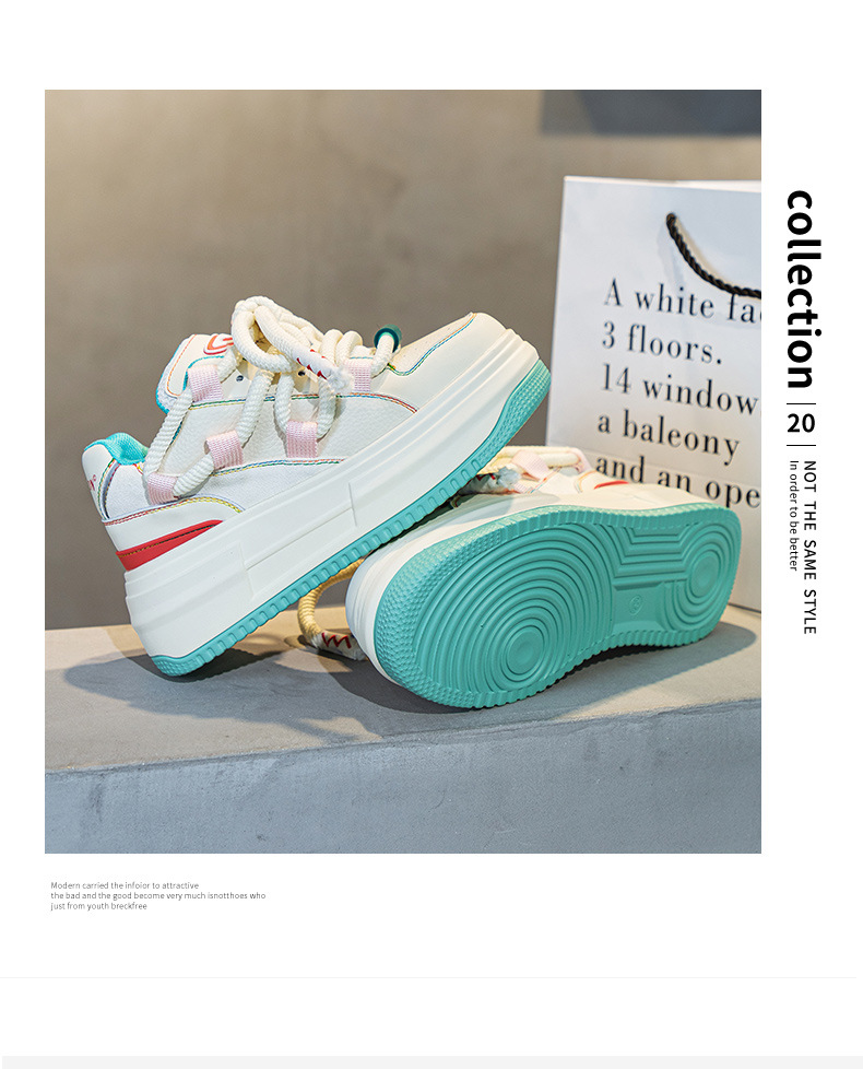 Damen Skateboard Sneaker Bunte Freizeitschuhe Mit Plateau_voghion.com