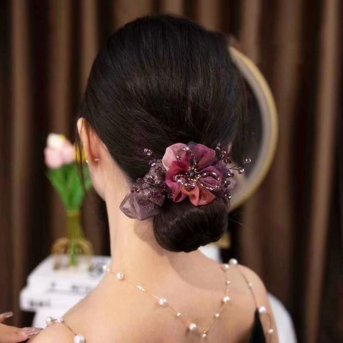 Women girls cloth art zircon hair art flower hair bands winky headdress flower elegant temperament