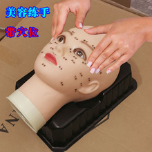 头硅胶练习穴位头模型皮肤洗脸按摩假教习头模脸部手法人头