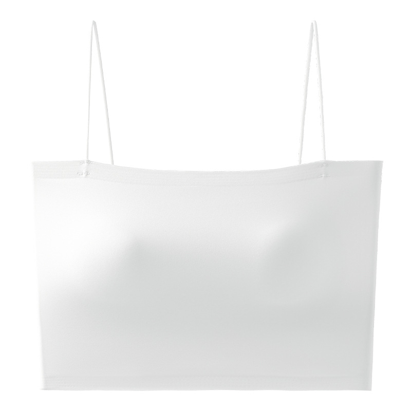 Chaleco de cinturón de primavera y verano femenino sin anillo de acero con cojín de pecho fijo no correr taza hermosa espalda transpirable color sólido sin usar sostén