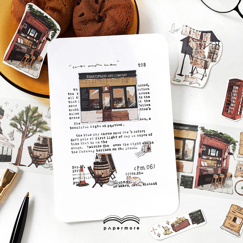 PaperMorePET long strip of tape, sketch travel diary series, creative ins handbook material decorative stickers