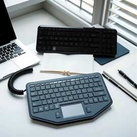 美国IKEY  BT-870-TP工业笔记本加固键盘IP65防水带背光硅胶键盘