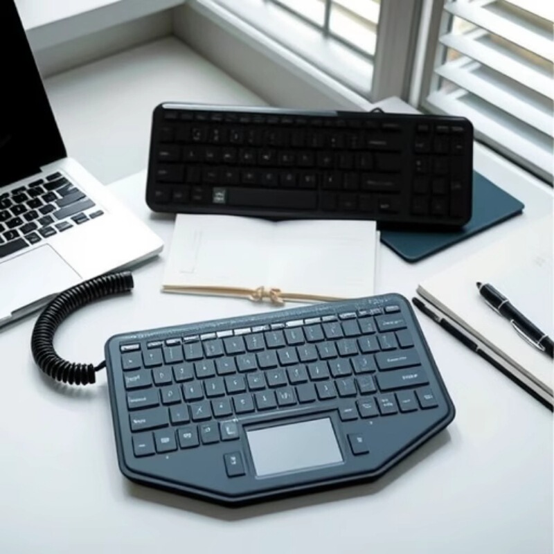 American Ikey Bt-870-Tp Industrial Notebook Reinforced Keyboard Ip65 Waterproof Silicone Keyboard with Backlight