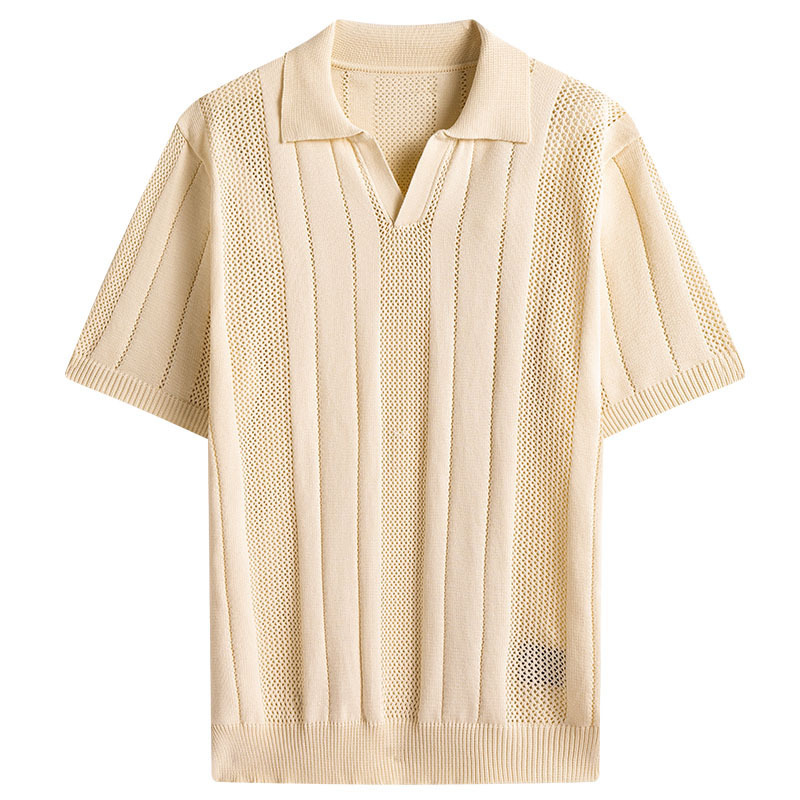 欧米の越境して襟の半袖のニットのpoloシャツのtシャツの男性の夏のカジュアルでゆったりしていて快適です。|undefined