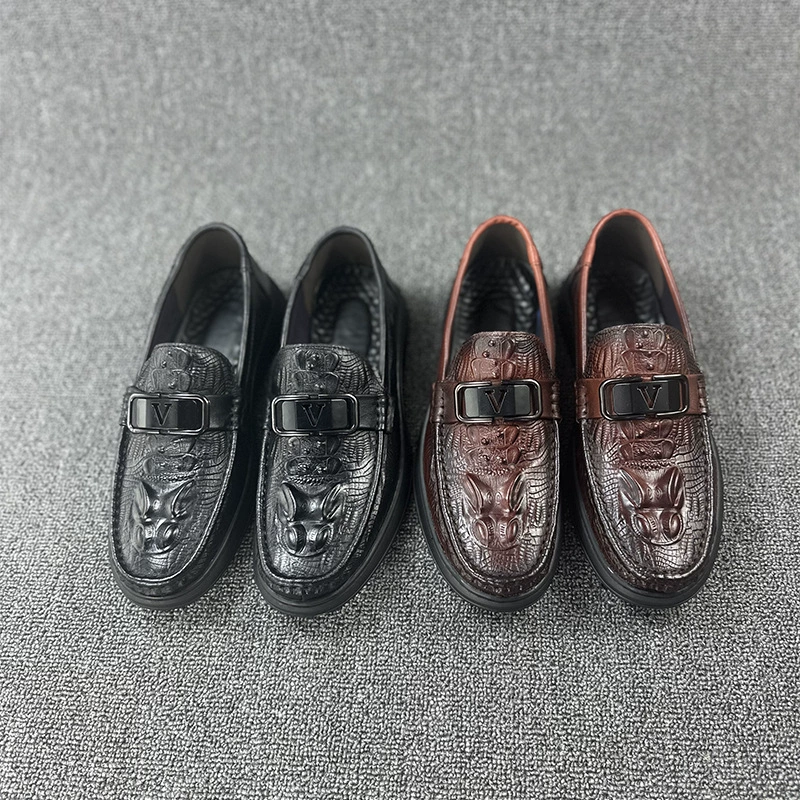 Фабрика прямых продаж бизнес кожаная мужская обувь с кожаными брюками мужская крокодил узор внешней торговли мужская одиночная обувь