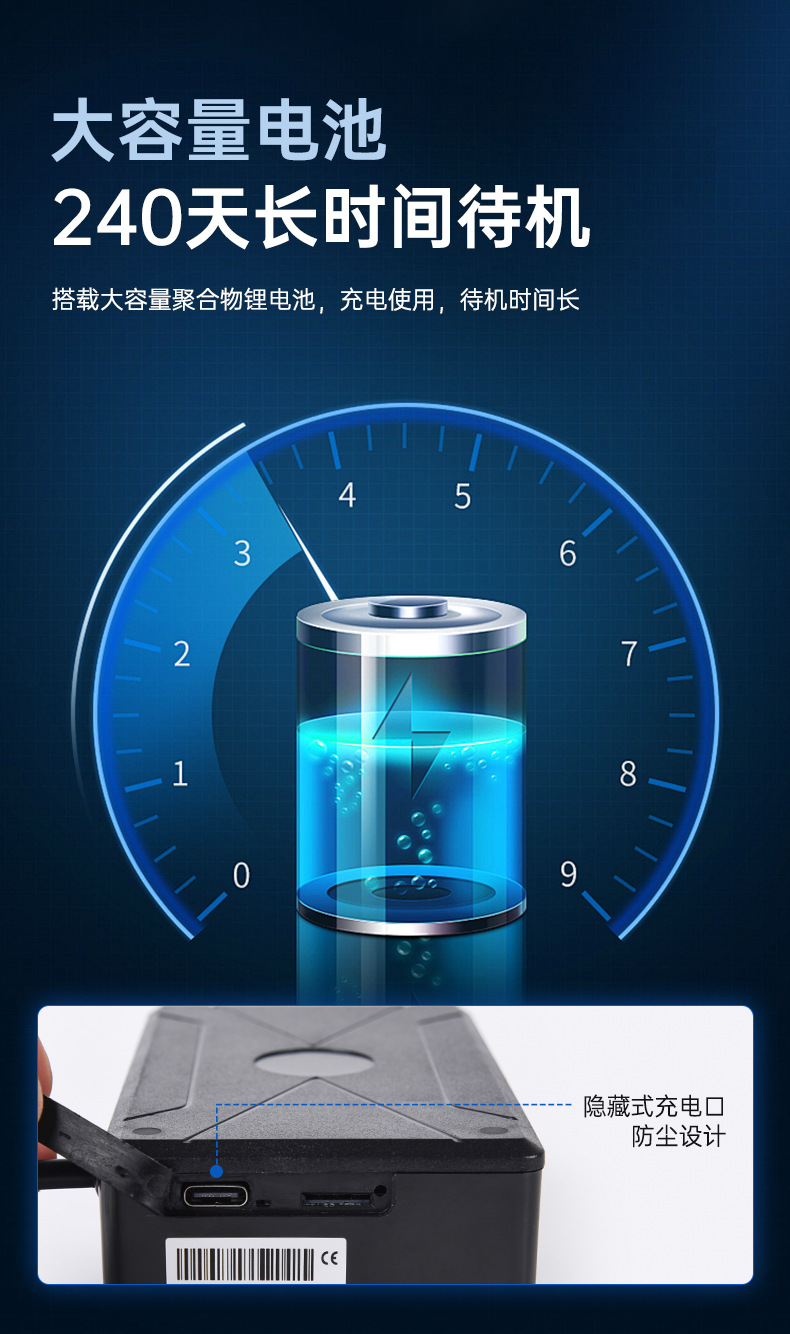 4g Cold Chain Vehicle Temperature and Humidity Monitoring Gps Tracker with Strong Magnet, No Installation Required, Long Standby Time, Battery Model