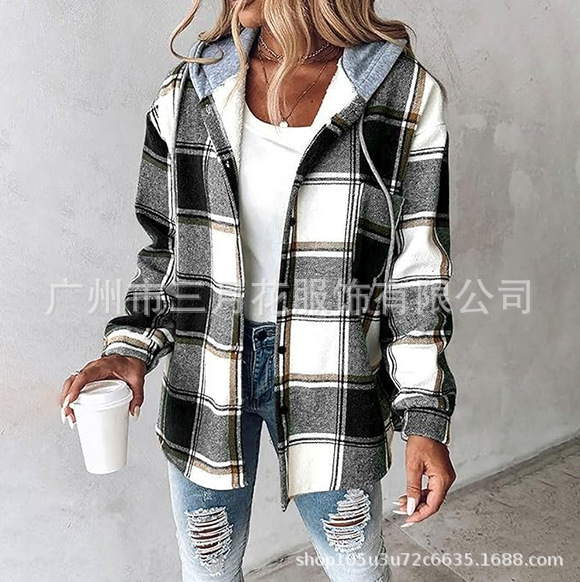 블랙 카키 체크 무늬 13