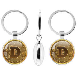 跨境 Bitcoin比特纪念币比特b双面钥匙扣包包汽车挂件虚拟货币