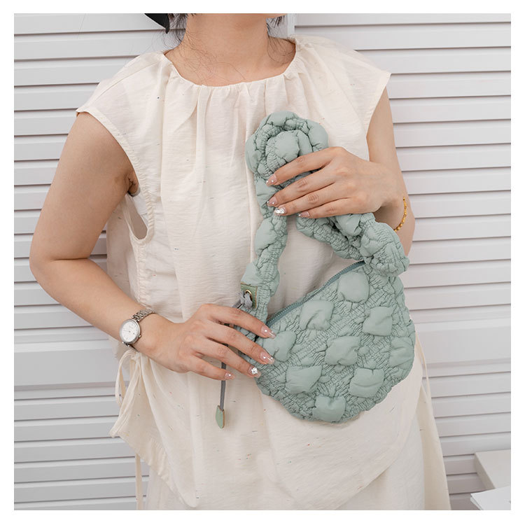 Sac à bandoulière simple plissé décontracté de grande capacité pour femmes, nouvelle collection coréenne printemps/été_voghion.com