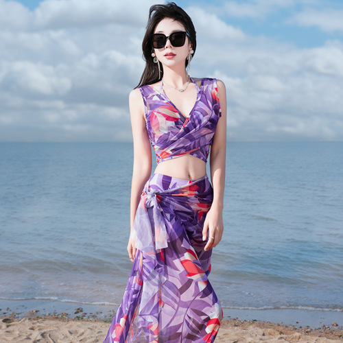 Summer Love Beach Sand Swimsuit Women's Separate Bikini Set Vacation Swimwear