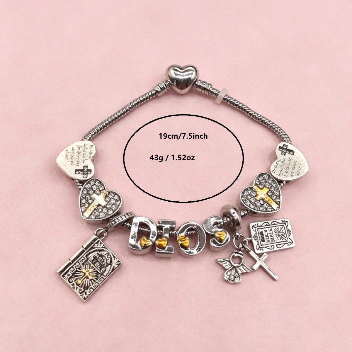 Pan Jia pulsera cross-border explosión DIY pulsera diamante cruz ángel amor colgante joyas retro