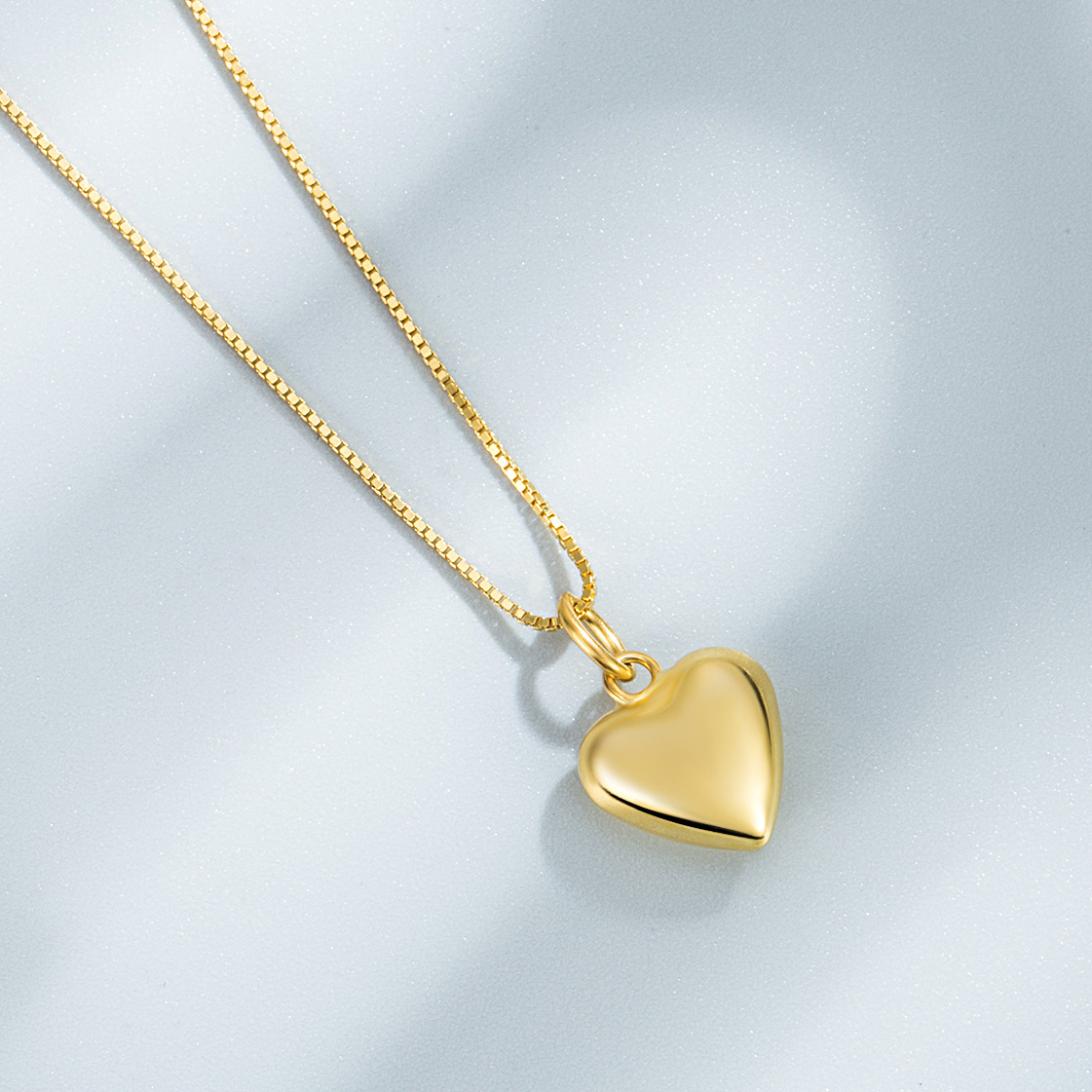 box chain Chain Type 1 Piece Quantity 925 Sterling Silver Box Chain Plating Heart Shape Pendant Necklace
