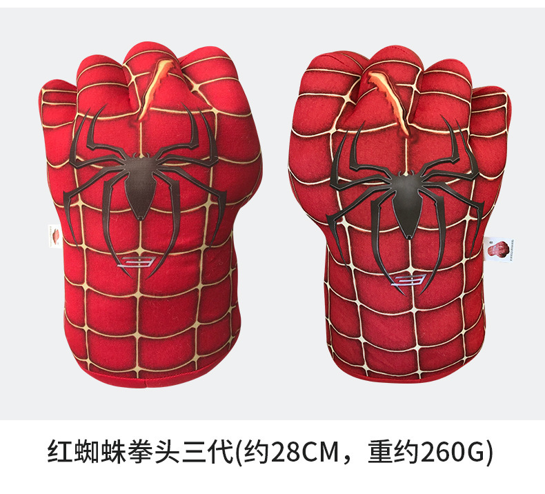 Animación de comercio exterior transfronterizo alrededor de Hulk Boxing Black Line Spider Nuevos guantes Regalo para niños Puño de juguete