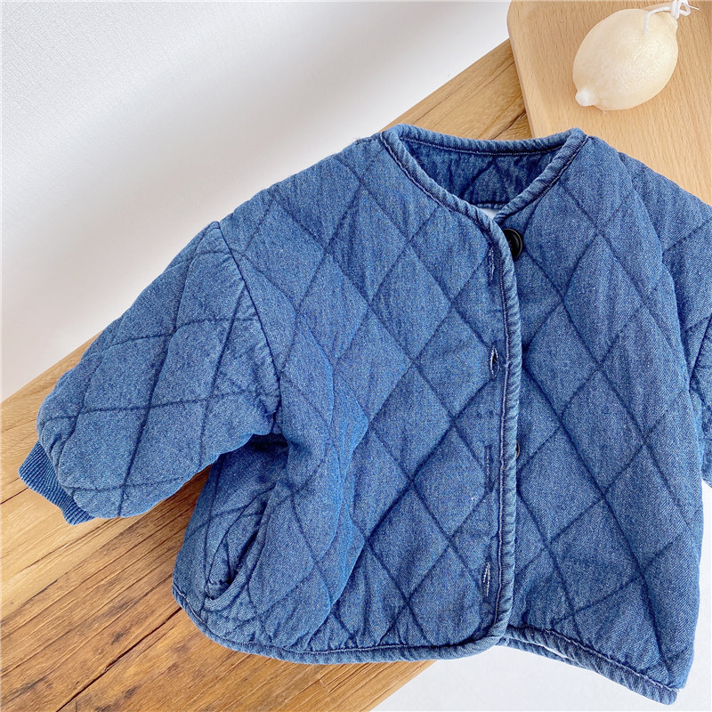 Abrigo infantil bebé otoño e invierno ropa estilo coreano ropa para niños bebé Abrigo de mezclilla para hombres y mujeres bebé engrosado abrigo otoño e invierno