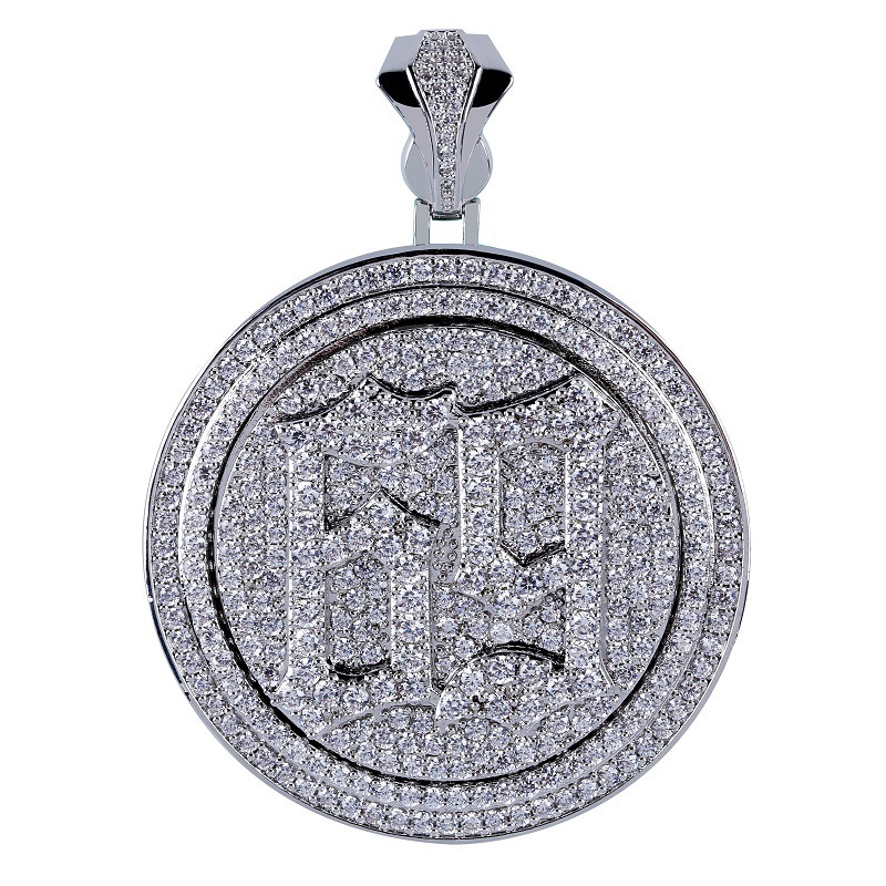 Hip Hop Mode 69 Ronde Label Hanger Sieraden Ketting_voghion.com