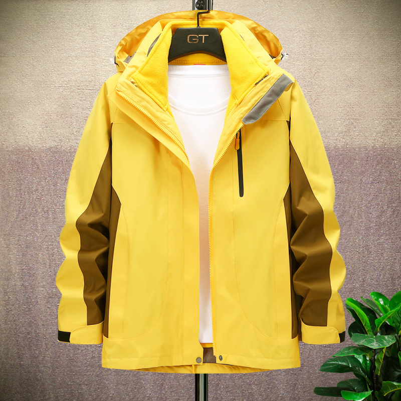 Outdoor Jackets for Men and Women, Three-In-One Set, Fleece-Lined, Autumn and Winter Workwear Jackets with Logo Printing