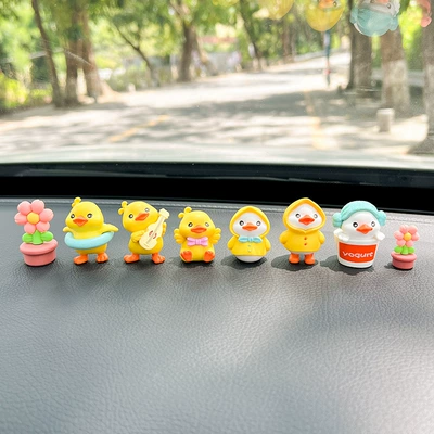 Screen Console Ornaments Piggy: Car ornaments - raincoat-duck-6-pieces-pink-size-flower-pot