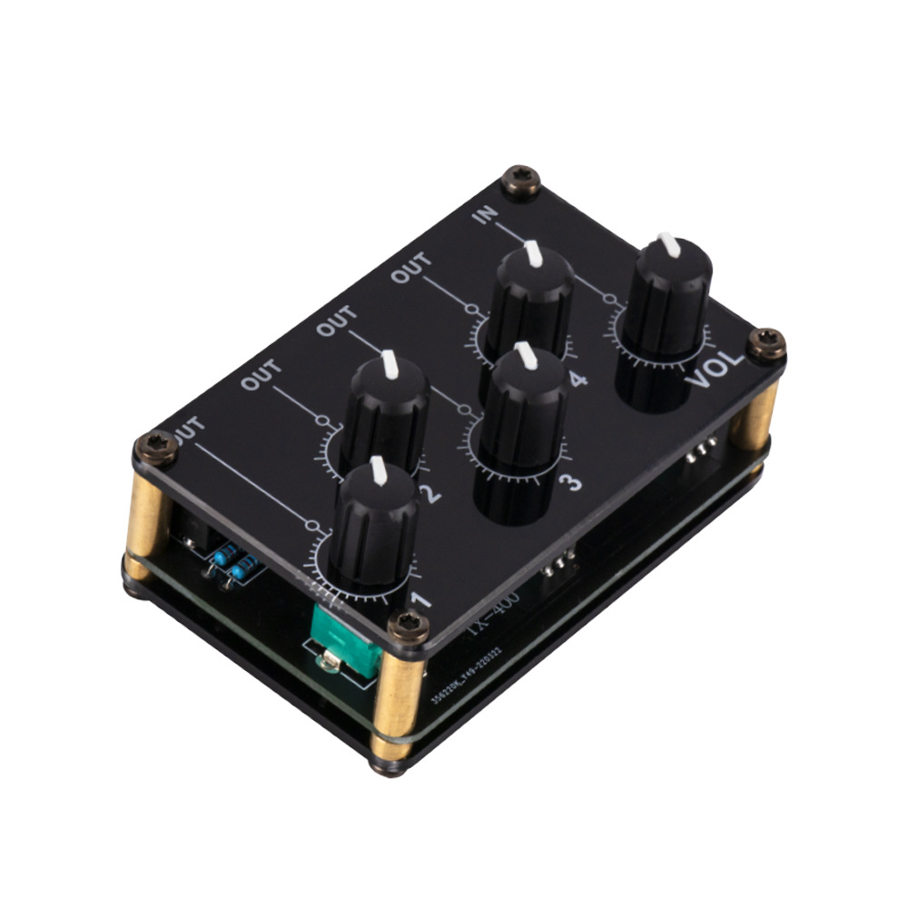 4 방향 스테레오 라인 허브 재고 TM400 미니 수동 믹서 저소음 튜닝 컨트롤러