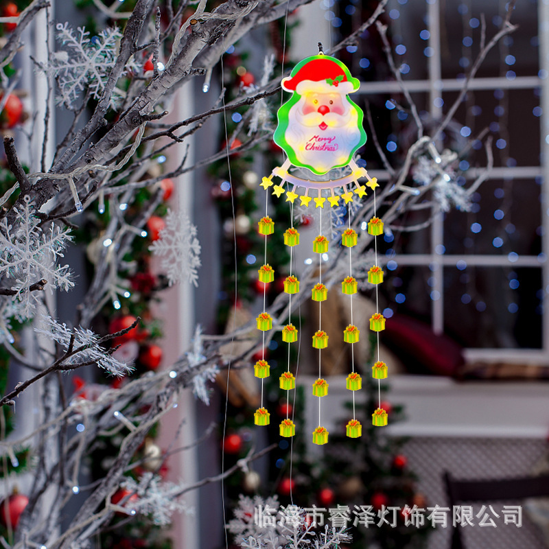 跨境新款LED圣诞瀑布灯橱窗庭院卧室圣诞树圣诞老人装饰氛围灯|undefined