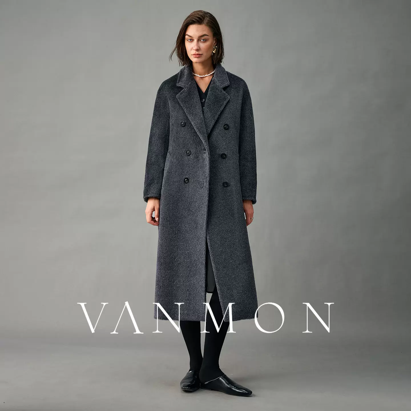 101801版型皇室婴驼大衣女经典百搭双排扣冬季保暖中长款毛呢外套