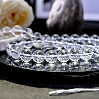 天然紫粉黄白水晶圆珠半成品 DIY手工散装串珠串手链项链饰品批发