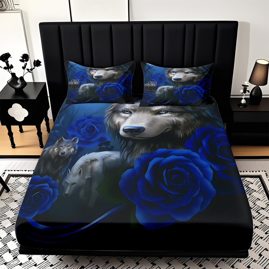 TEMU / JIT Hot Wolf 3D Digital Printing Quilt Set Soporte internacional exclusivo para la impresión