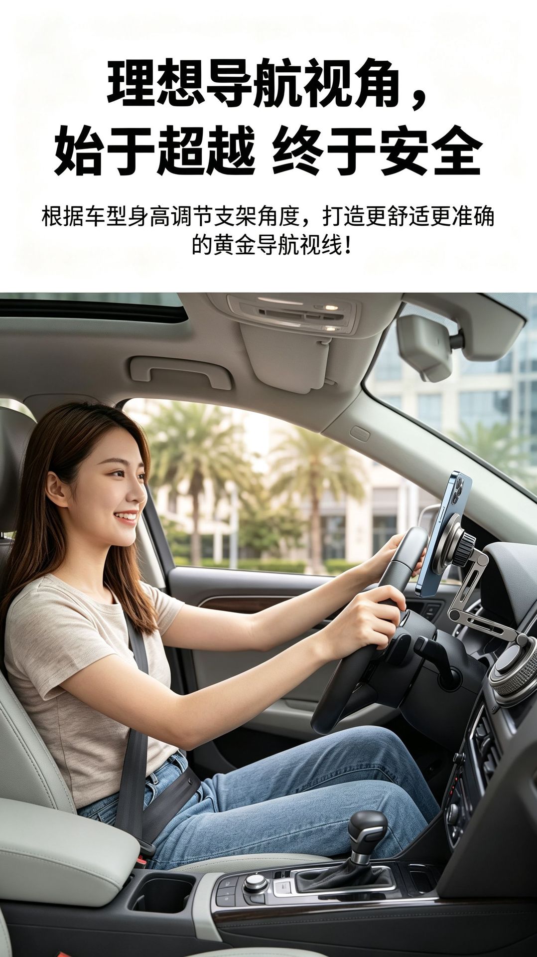 Cross-border all-metal extended arm car magnetic mount, foldable, electroplated vacuum suction car phone holder
