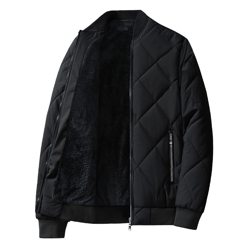 Chaqueta de Algodón con Cuello Béisbol para Hombre de Poliéster y Algodón Térmico para Invierno