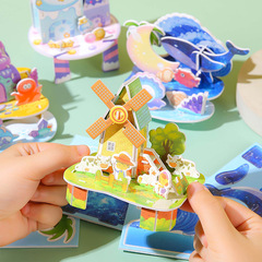 3d立体パズルカード学生DIY手作りの写真子供の早教はおもちゃの露店の小さいサイズをつづり合わせます。