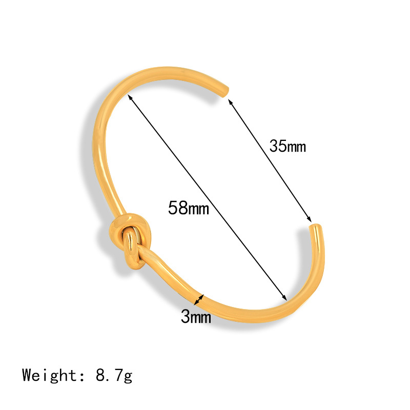 1 Piece Simple Style Solid Color Knot Stainless Steel Plating Bangle display picture 1