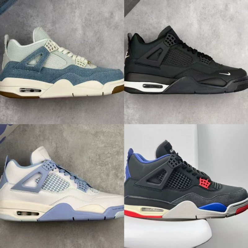 Putian Shoes Aj4 Jordan 4Th Generation Mid-Top Retro Easiest for Match Casual Cultural Basketball Shoes Non-Slip Wear-Resistant Sports Shoes 2025