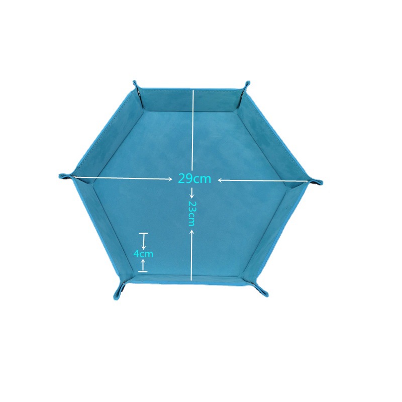 Fabricante en stock hexagonal cisne franela palillos bandeja plegable caja de almacenamiento bandeja de la pu caja de almacenamiento de escritorio